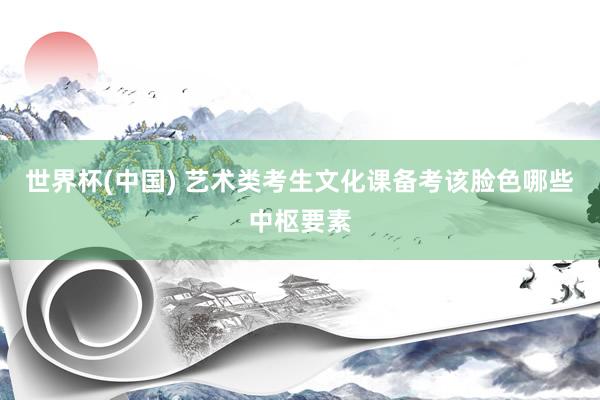 世界杯(中国) 艺术类考生文化课备考该脸色哪些中枢要素