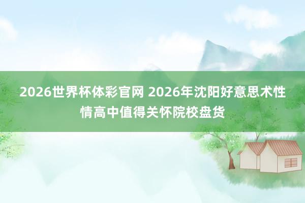 2026世界杯体彩官网 2026年沈阳好意思术性情高中值得关怀院校盘货