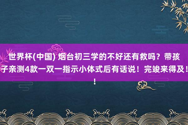 世界杯(中国) 烟台初三学的不好还有救吗？带孩子亲测4款一双一指示小体式后有话说！完竣来得及！
