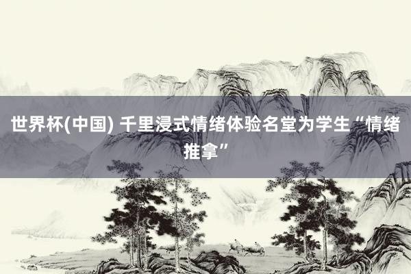 世界杯(中国) 千里浸式情绪体验名堂为学生“情绪推拿”