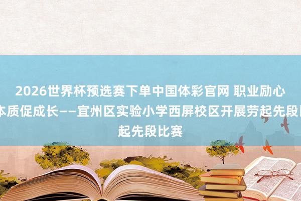 2026世界杯预选赛下单中国体彩官网 职业励心志 本质促成长——宜州区实验小学西屏校区开展劳起先段比赛