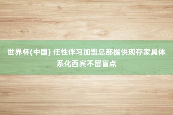 世界杯(中国) 任性伴习加盟总部提供现存家具体系化西宾不留盲点