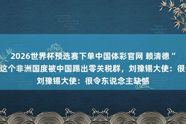 2026世界杯预选赛下单中国体彩官网 赖清德“偷渡”都要去？这个非洲国度被中国踢出零关税群，刘豫锡大使：很令东说念主缺憾