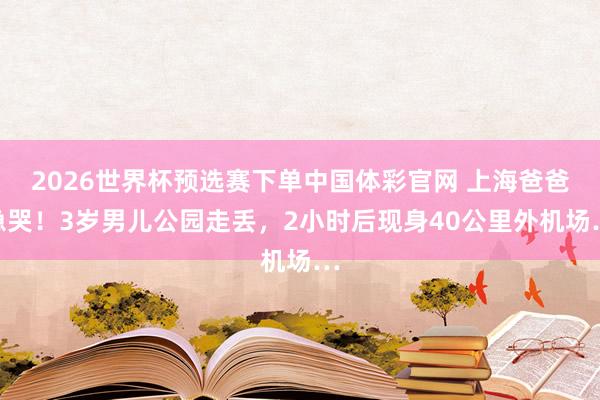 2026世界杯预选赛下单中国体彩官网 上海爸爸急哭!3岁男儿公园走丢,2小时后现身40公里外机场…