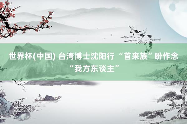 世界杯(中国) 台湾博士沈阳行 “首来族”盼作念“我方东谈主”