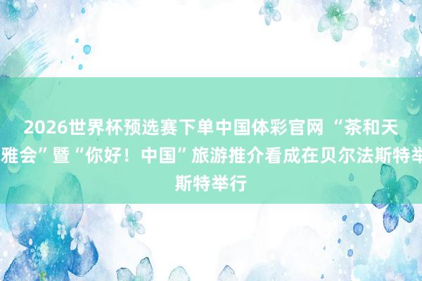 2026世界杯预选赛下单中国体彩官网 “茶和天地·雅会”暨“你好!中国”旅游推介看成在贝尔法斯特举行