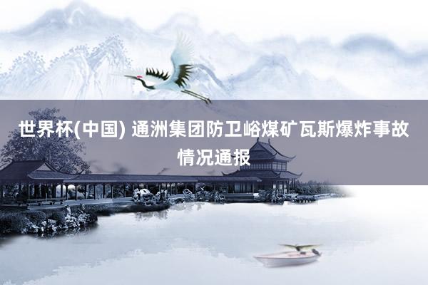 世界杯(中国) 通洲集团防卫峪煤矿瓦斯爆炸事故情况通报