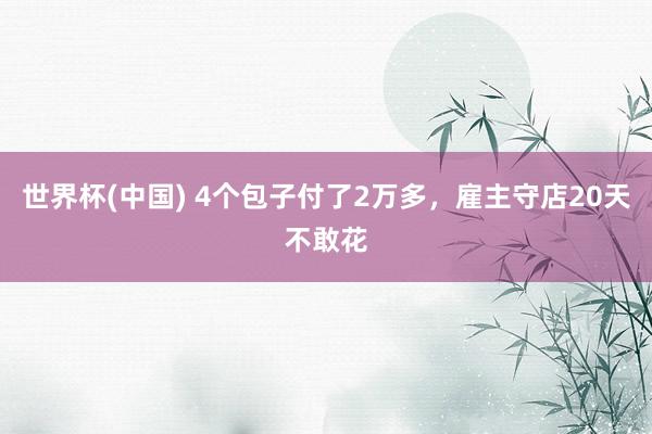 世界杯(中国) 4个包子付了2万多，雇主守店20天不敢花