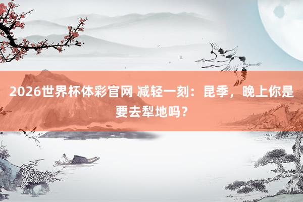 2026世界杯体彩官网 减轻一刻:昆季,晚上你是要去犁地吗?