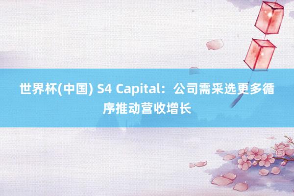 世界杯(中国) S4 Capital：公司需采选更多循序推动营收增长