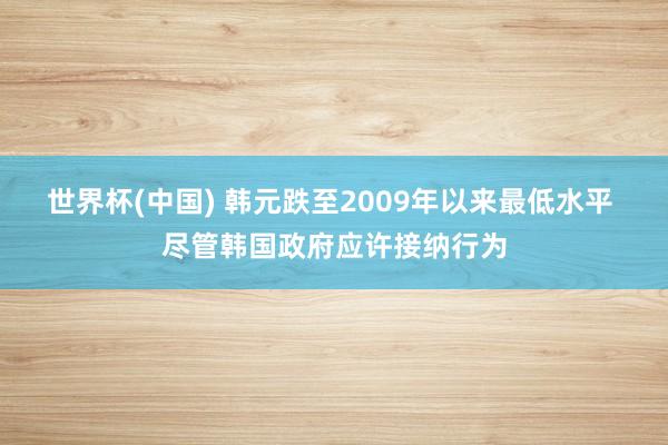 世界杯(中国) 韩元跌至2009年以来最低水平 尽管韩国政府应许接纳行为