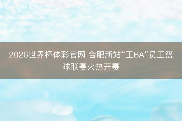 2026世界杯体彩官网 合肥新站“工BA”员工篮球联赛火热开赛