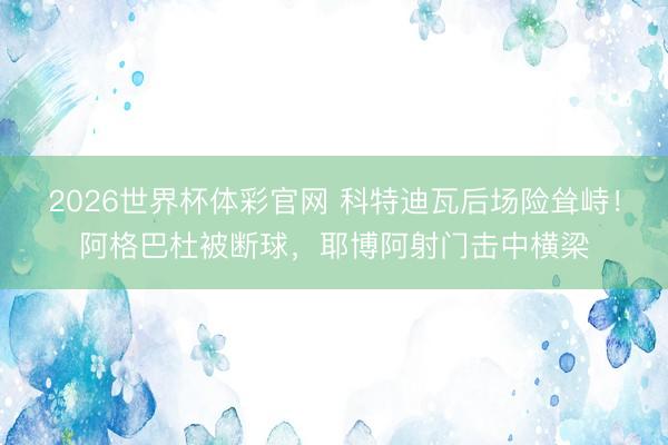 2026世界杯体彩官网 科特迪瓦后场险耸峙！阿格巴杜被断球，耶博阿射门击中横梁