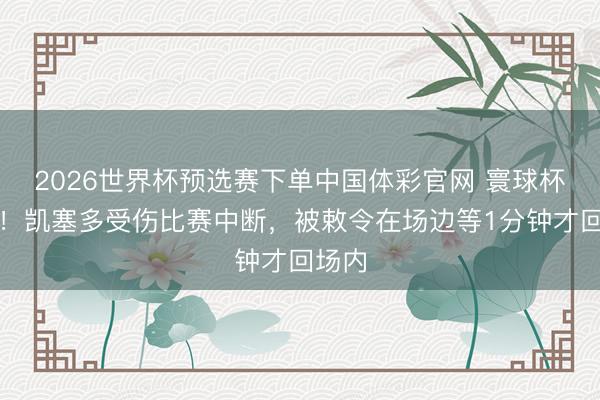 2026世界杯预选赛下单中国体彩官网 寰球杯新规！凯塞多受伤比赛中断，被敕令在场边等1分钟才回场内
