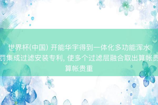 世界杯(中国) 开能华宇得到一体化多功能浑水科罚集成过滤安装专利, 使多个过滤层融合取出算帐贵重